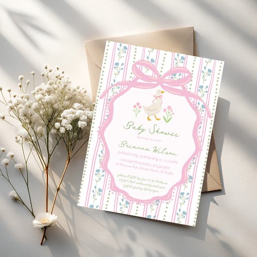 Goose nursery rhymes baby shower einladung