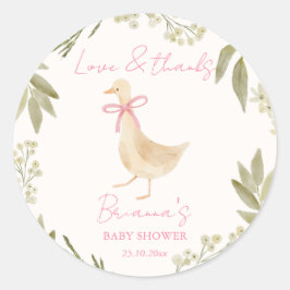 Goose nursery rhymes baby shower favor runder aufkleber