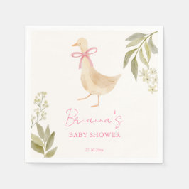 Goose nursery rhymes baby shower monogrammed serviette