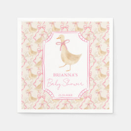 Goose nursery rhymes baby shower monogrammed serviette