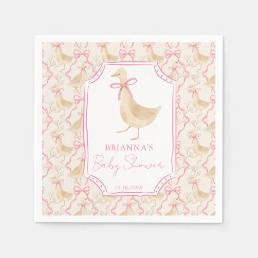 Goose nursery rhymes baby shower monogrammed serviette (Vorderseite)