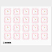 Goose nursery rhymes baby shower pink personalized quadratischer aufkleber (Blatt)