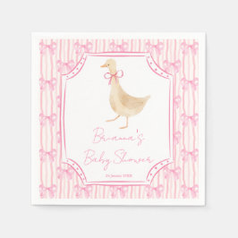 Goose nursery rhymes baby shower pink personalized serviette