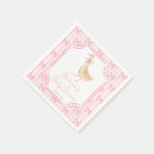Goose nursery rhymes baby shower pink personalized serviette (Ecke)