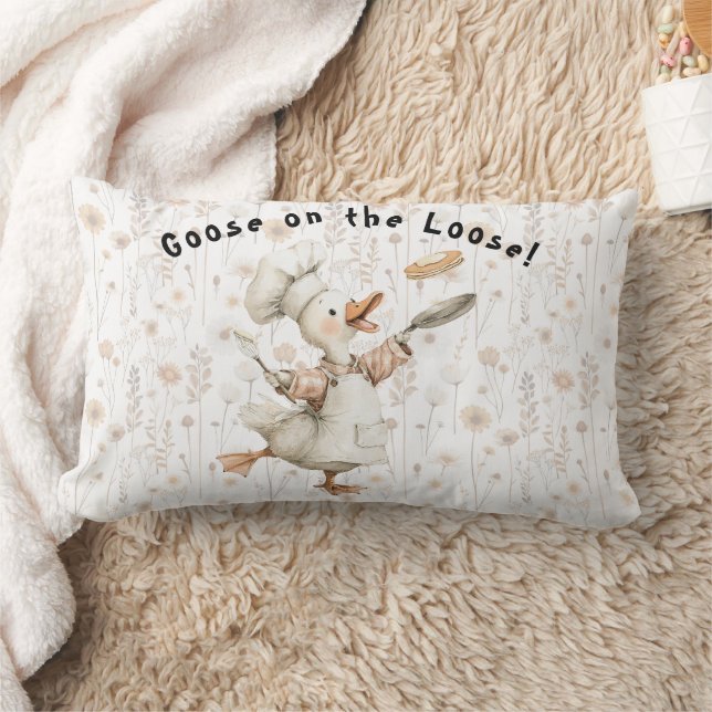 Goose on the Loose! Kitchen Throw Pillow Lendenkissen (Decke)