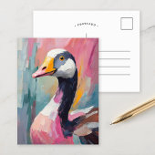 Goose Portrait Moderne Impressionistische Kunst Postkarte
