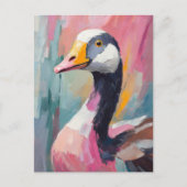 Goose Portrait Moderne Impressionistische Kunst Postkarte (Vorderseite)