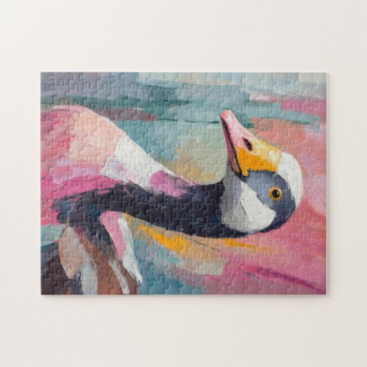 Goose Portrait Moderne Impressionistische Kunst Puzzle (Horizontal)