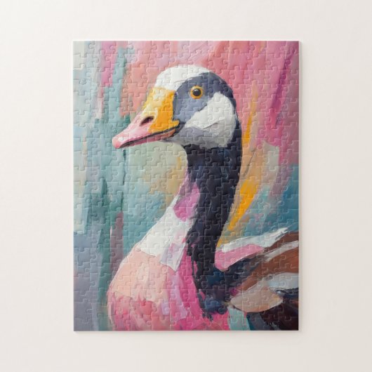 Goose Portrait Moderne Impressionistische Kunst Puzzle (Vertikal)