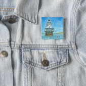 Goose Rocks Lighthosususue Wassercolor Button (Beispiel)