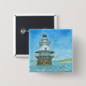 Goose Rocks Lighthosususue Wassercolor Button (Vorne & Hinten)
