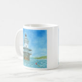 Goose Rocks Lighthosususue Wassercolor Kaffeetasse (Vorderseite Links)