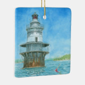 Goose Rocks Lighthosususue Wassercolor Keramikornament (Rechts)