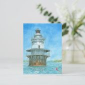 Goose Rocks Lighthosususue Wassercolor Postkarte (Stehend Vorderseite)