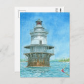 Goose Rocks Lighthosususue Wassercolor Postkarte (Vorne/Hinten)