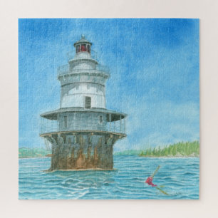 Goose Rocks Lighthosususue Wassercolor Puzzle