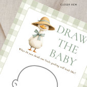Goose Sage Gingham Draw Baby Shower Game Card Einladung