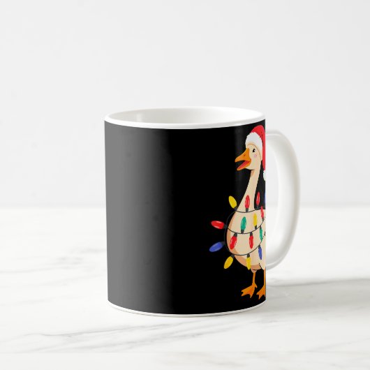 Goose Santa Hat Funny Christmas Lights Xmas Tree M Kaffeetasse (VorderseiteRechts)