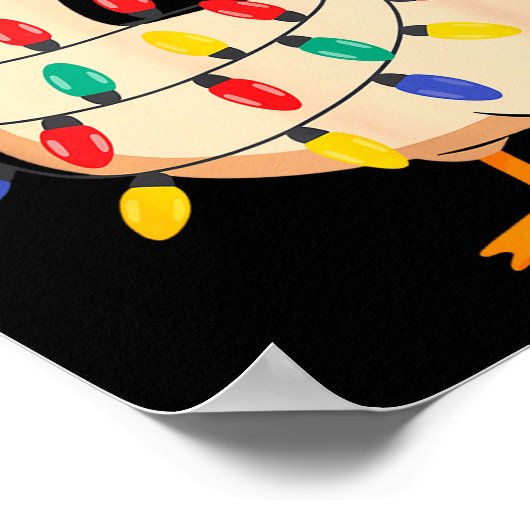 Goose Santa Hat Funny Christmas Lights Xmas Tree M Poster (Ecke)