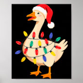 Goose Santa Hat Funny Christmas Lights Xmas Tree M Poster (Vorne)