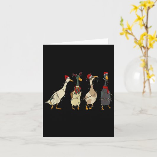 Goose Santa Reindeer Weihnachts Weihnachts Weihnac Karte (Gelbe Blume)