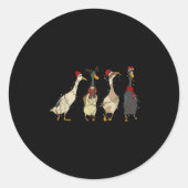 Goose Santa Reindeer Weihnachts Weihnachts Weihnac Runder Aufkleber (Vorderseite)