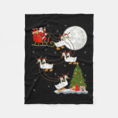 Goose Santa Sleigh Flying Funny Magical Christmas Fleecedecke (Vorderseite)