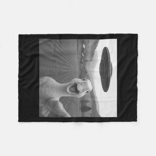 Goose Selfie mit Alien Ufo Funny für Männer Frauen Fleecedecke (Vorderseite (Horizontal))