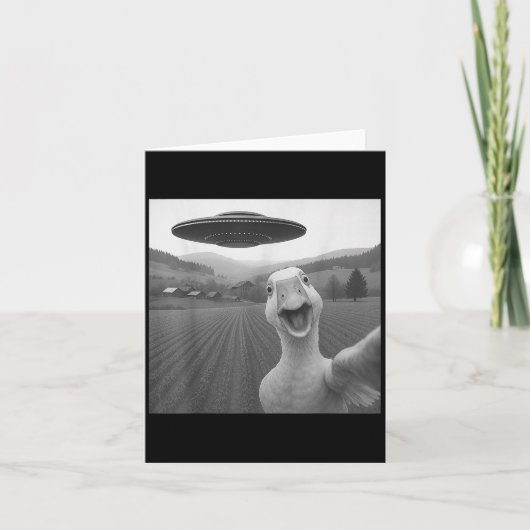 Goose Selfie mit Alien Ufo Funny für Männer Frauen Karte (Vorderseite)