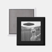 Goose Selfie mit Alien Ufo Funny für Männer Frauen Magnet (Vorderseite/Rückseite)
