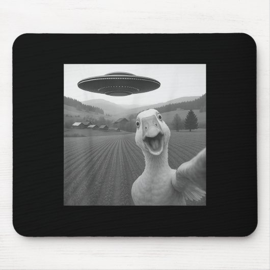 Goose Selfie mit Alien Ufo Funny für Männer Frauen Mousepad (Vorne)
