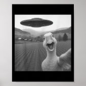 Goose Selfie mit Alien Ufo Funny für Männer Frauen Poster (Vorne)