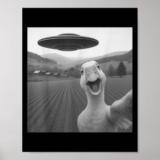 Goose Selfie mit Alien Ufo Funny für Männer Frauen Poster (Vorne)