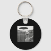 Goose Selfie mit Alien Ufo Funny für Männer Frauen Schlüsselanhänger (Vorderseite)