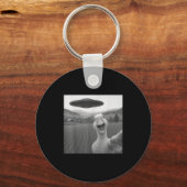 Goose Selfie mit Alien Ufo Funny für Männer Frauen Schlüsselanhänger (Vorderseite)