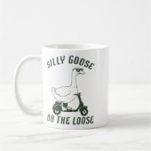 Goose Silly On The Loose Scooter Funny Animal Men  Kaffeetasse (Links)