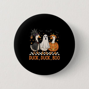 Goose Spooky Season Halloween Duck Duck Boo Men Wo Button