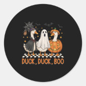 Goose Spooky Season Halloween Duck Duck Boo Men Wo Runder Aufkleber (Vorderseite)