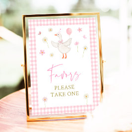 Goose Spring Pink Daisy Birthday Gefallen Zeichen Poster