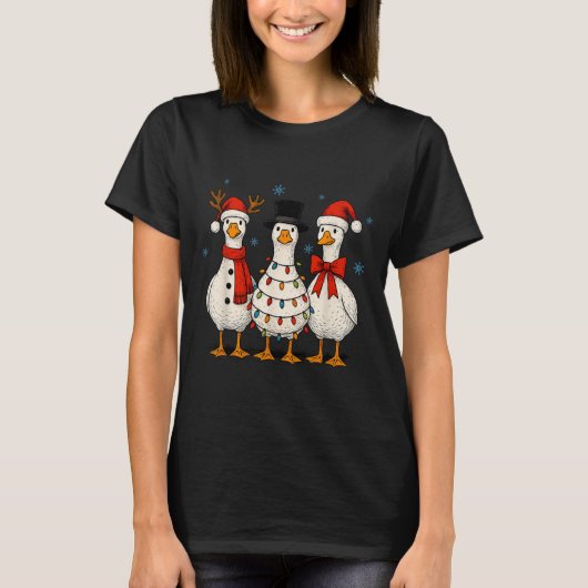 Goose Squad Christmas Light Rentier Crew Xmas Mat T-Shirt (Vorderseite)