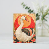 Goose Totem – Protective Art Deco Spirit Postkarte (Stehend Vorderseite)