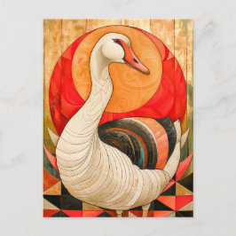 Goose Totem – Protective Art Deco Spirit Postkarte