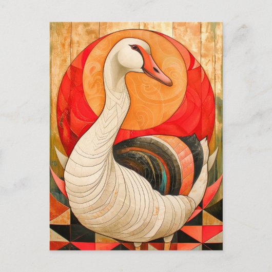 Goose Totem – Protective Art Deco Spirit Postkarte (Vorderseite)
