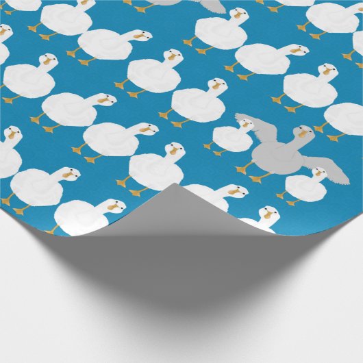 Goose Who Wrapping Paper Rolls Geschenkpapier (Ecke)