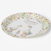 Goose Wildblume Boho Baby Shower Pappteller (Schrägansicht)