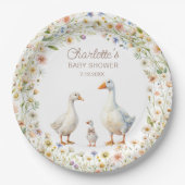 Goose Wildblume Boho Baby Shower Pappteller (Vorderseite)