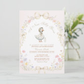 Goose Wildflower Pink Ivory Baby Shower Einladung (Stehend Vorderseite)