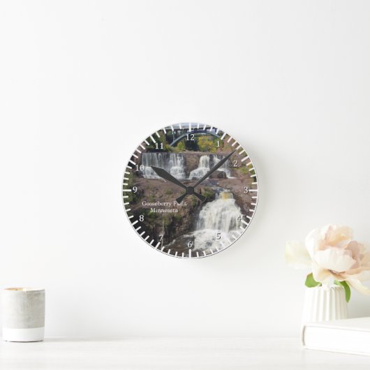 Gooseberry Falls clock Runde Wanduhr (Zuhause)