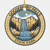 Gooseberry Falls Staat Park Minnesota Abzeichen Keramik Ornament (Hinten)