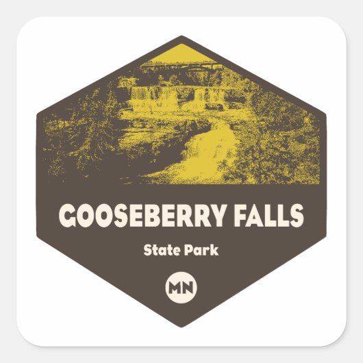 Gooseberry Falls Staat Park Minnesota Quadratischer Aufkleber (Vorderseite)